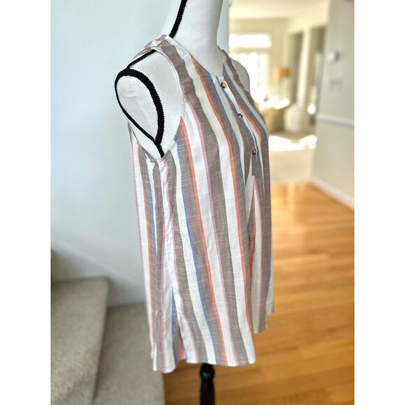 NWT Show Me Your Mumu Sunset Orange and Blue Stripe Mini Dress - Picture 2 of 7